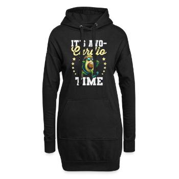 It's Avo-Cardio Time Gym Vegan Avocardio Avocado - Hoodie-Kleid - Schwarz - Vorne