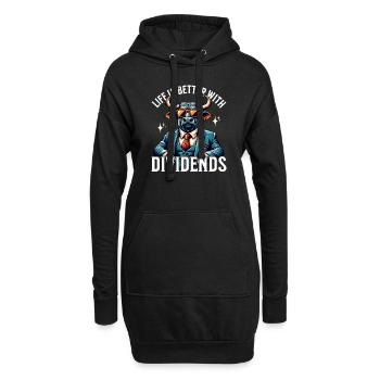 Life is better with Dividends Dividenden Investor - Hoodie-Kleid - Schwarz - Vorne