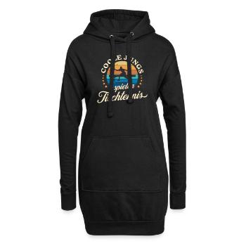 Coole Jungs spielen Tischtennis Retro Ping Pong - Hoodie-Kleid - Schwarz - Vorne