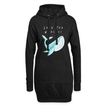 Sauver La baleine I Protection de la nature Bien-être des animaux Cadeau - Sweat-shirt à capuche long Femme - noir - Devant
