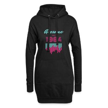 Génial depuis 1984 - Sweat-shirt à capuche long Femme - noir - Devant