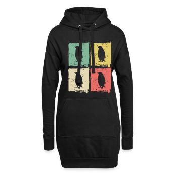 Pinguin Pinguine Tier Eis Kinder Retro Geschenk - Hoodie-Kleid - Schwarz - Vorne