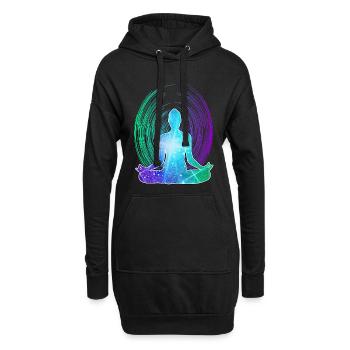 Spirituelle Meditation Zen Erwachen - Hoodie-Kleid - Schwarz - Vorne