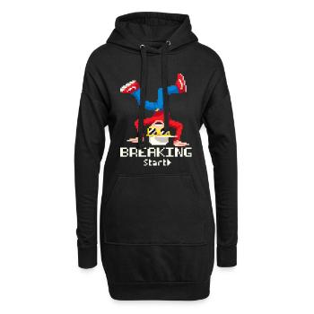 Pixel Breakdance B-Boy | Hip Hop rétro 8-bit - Sweat-shirt à capuche long Femme - noir - Devant