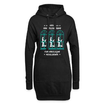 Fitnessstudio mit Fensterlosen Räumen - Hoodie-Kleid - Schwarz - Vorne