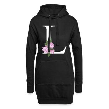 L - Hoodie-Kleid - Schwarz - Vorne