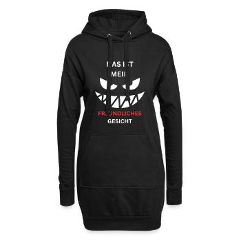 Freundliches Gesicht Grinsen - Hoodie-Kleid - Schwarz - Vorne