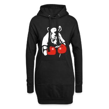 Box-Nashorn - Hoodie-Kleid - Schwarz - Vorne