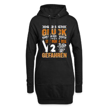 Glück Kann Man Nicht Kaufen V2 Motor - Hoodie-Kleid - Schwarz - Vorne
