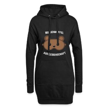 Morgenmuffel Bärenmaske - Hoodie-Kleid - Schwarz - Vorne