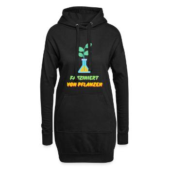 Fasziniert von Pflanzen - Hoodie-Kleid - Schwarz - Vorne