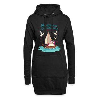 Segel Einhorn Ahoi ! - Hoodie-Kleid - Schwarz - Vorne