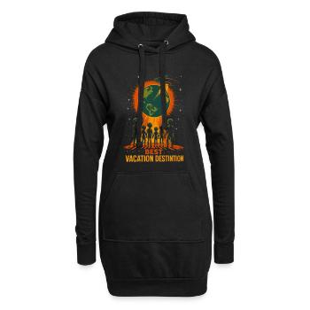 Kosmisches Familienabenteuer T-Shirt - Hoodie-Kleid - Schwarz - Vorne