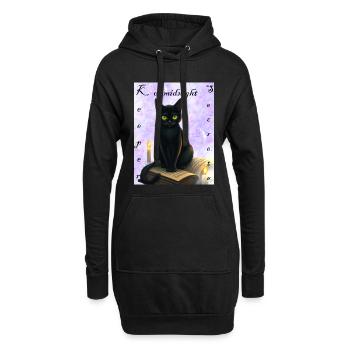 Hüter der Mitternachtsgeheimnisse - Hoodie-Kleid - Schwarz - Vorne