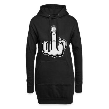 Mittelfinger Cartoon Hand - Hoodie-Kleid - Schwarz - Vorne