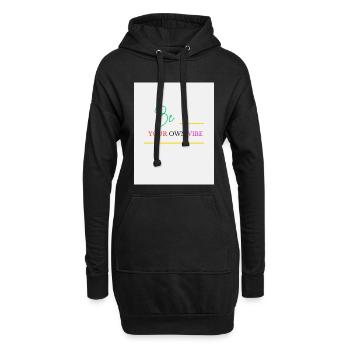 Sei dein eigener Vibe - Hoodie-Kleid - Schwarz - Vorne