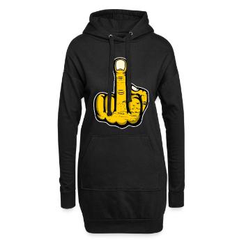 Majeur Stinky Finger Design Jaune utilisé - Sweat-shirt à capuche long Femme - noir - Devant