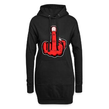 Majeur Stinky Finger Design Rouge utilisé - Sweat-shirt à capuche long Femme - noir - Devant