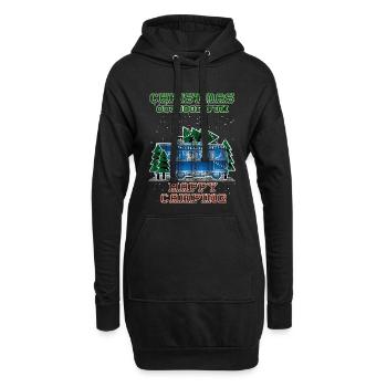 Camping de Noël - Sweat-shirt à capuche long Femme - noir - Devant