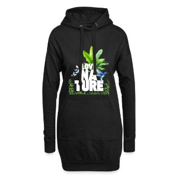 Aime la nature - Sweat-shirt à capuche long Femme - noir - Devant