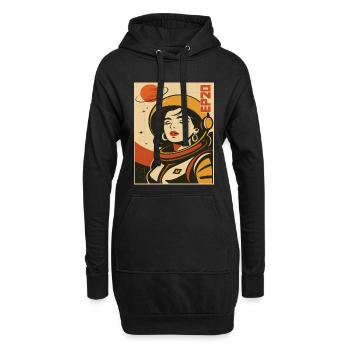 Astronaut Retro Space Comic - Sweat-shirt à capuche long Femme - noir - Devant