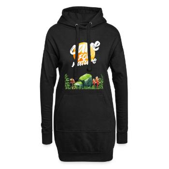Attention à la nature Scène ensoleillée - Sweat-shirt à capuche long Femme - noir - Devant