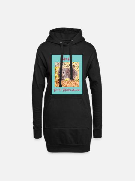 Wombat Shelter Seeker Illustration - Hoodie Dress - black