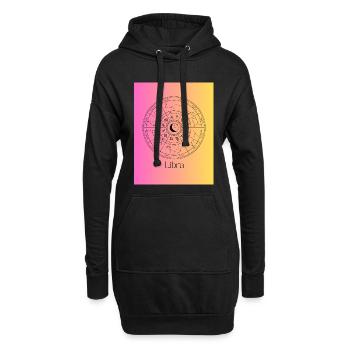 Waage-Tierkreis-Gleichgewicht - Hoodie-Kleid - Schwarz - Vorne