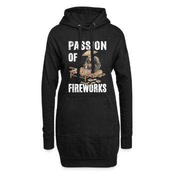 Passion Of Fireworks - Hoodie-Kleid - Schwarz - Vorne