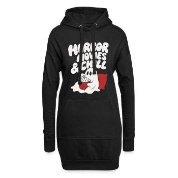 Films d’horreur et humour de fantômes chill - Sweat-shirt à capuche long Femme - noir - Devant