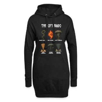 types of tornado Weather tornado chasing Vintage - Sweat-shirt à capuche long Femme - noir - Devant