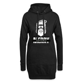 Merry Christmas Weihnachtsmann Geschenk - Hoodie-Kleid - Schwarz - Vorne