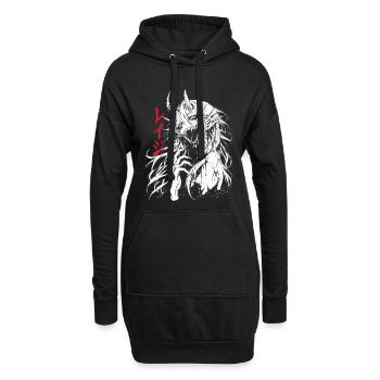 Fille Démoniaque Horreur Effrayante - Sweat-shirt à capuche long Femme - noir - Devant