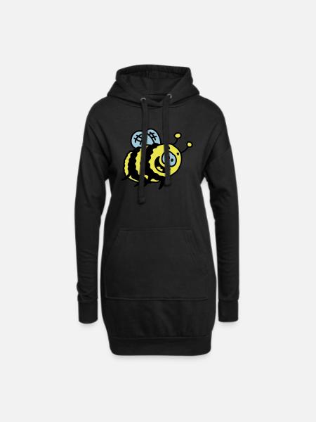 lustige Hummel 3 - Hoodie-Kleid - Schwarz
