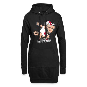 Fußballfan Tyrannosaurus T Rex Fußball Japan - Hoodie-Kleid - Schwarz - Vorne