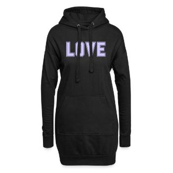 LOVE ist das Wichtigste & Stärkste im Universum - Hoodie-Kleid - Schwarz - Vorne