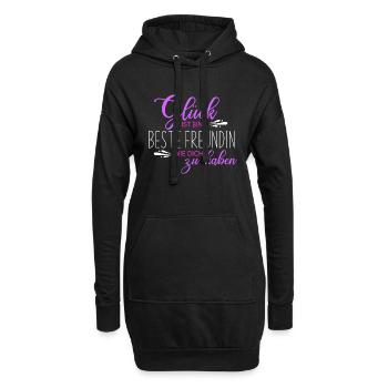 Beste Freundin - Hoodie-Kleid - Schwarz - Vorne