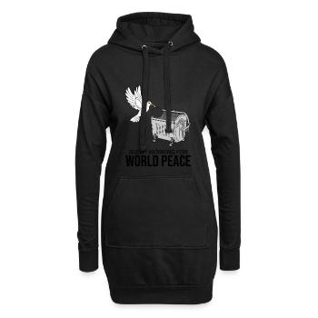 Agent working for World Peace - Hoodie-Kleid - Schwarz - Vorne