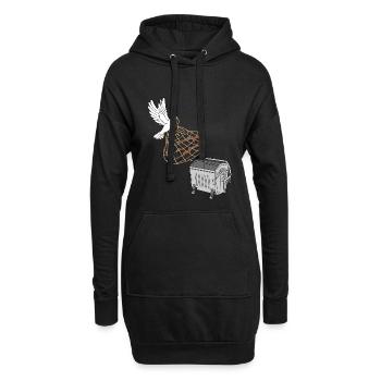 Journée mondiale de la paix - Sweat-shirt à capuche long Femme - noir - Devant