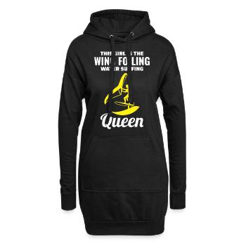Wing Foiling Hydrofoil Surfing Surf Water Sport - Sweat-shirt à capuche long Femme - noir - Devant
