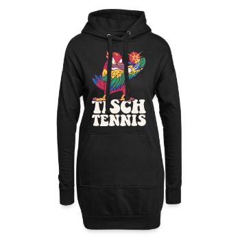 Table Tennis Parrot Outfit Table Tennis Bird - Hoodie Dress - black - Front