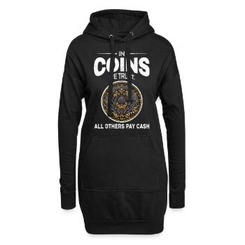 Numismatique de collection de pièces de monnaie - Sweat-shirt à capuche long Femme - noir - Devant