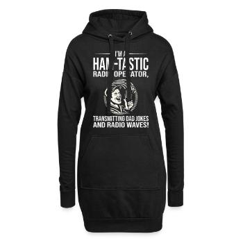 Amateur-tastischer Funker überträgt Papa-Witze - Hoodie-Kleid - Schwarz - Vorne