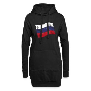 Drapeau de russie Vintage Drapeau russe d’occasion Look - Sweat-shirt à capuche long Femme - noir - Devant