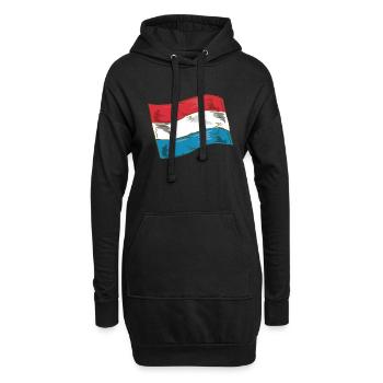 Drapeau luxembourgeois Drapeau luxembourgeois Accueil - Sweat-shirt à capuche long Femme - noir - Devant