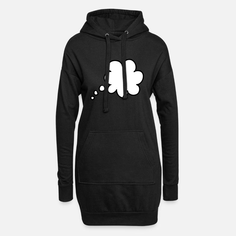 Denkblase Gedankenblase thought bubble - Hoodie-Kleid - Schwarz