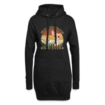 Best Chihuahua Dad Ever Vintage Retro Sunset - Hoodie-Kleid - Schwarz - Vorne