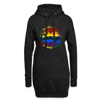 Il faut beaucoup de courage pour être qui vous êtes - Sweat-shirt à capuche long Femme - noir - Devant