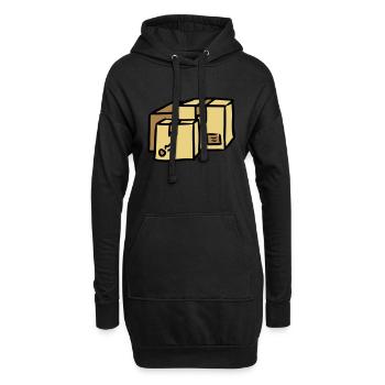 Pakete Zusteller Lieferung packages paquet Post - Hoodie-Kleid - Schwarz - Vorne