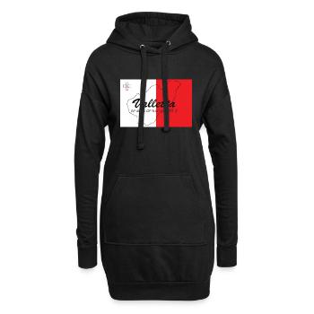 Valletta - Hauptstadt mit GPS & Flagge - Hoodie-Kleid - Schwarz - Vorne